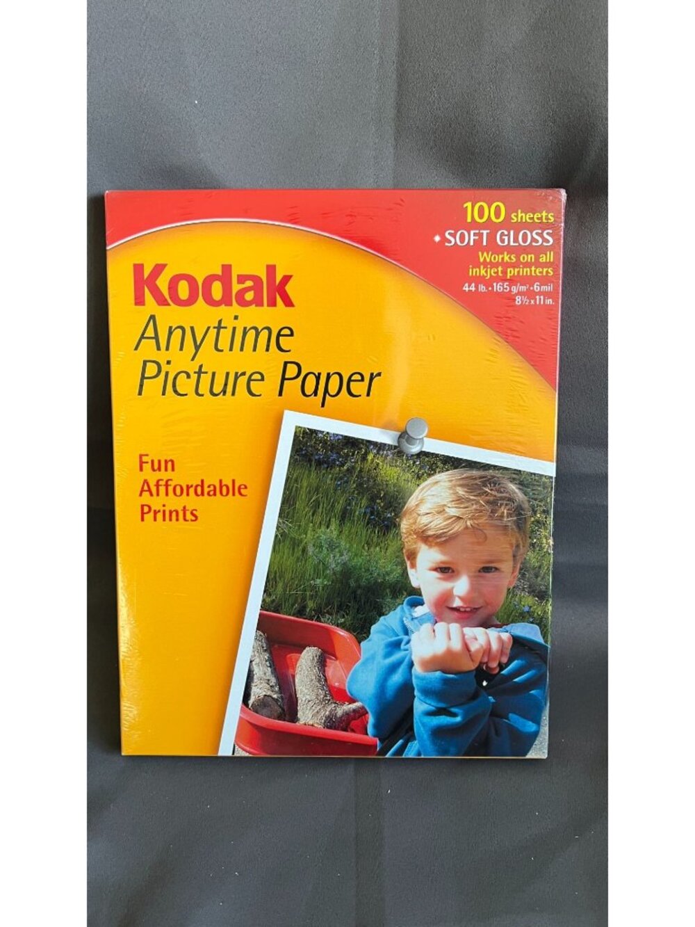 Kodak Anytime Picture Paper 100 Sheets Soft Gloss 8.5"x11" 44lb 165gsm Inkjet Co